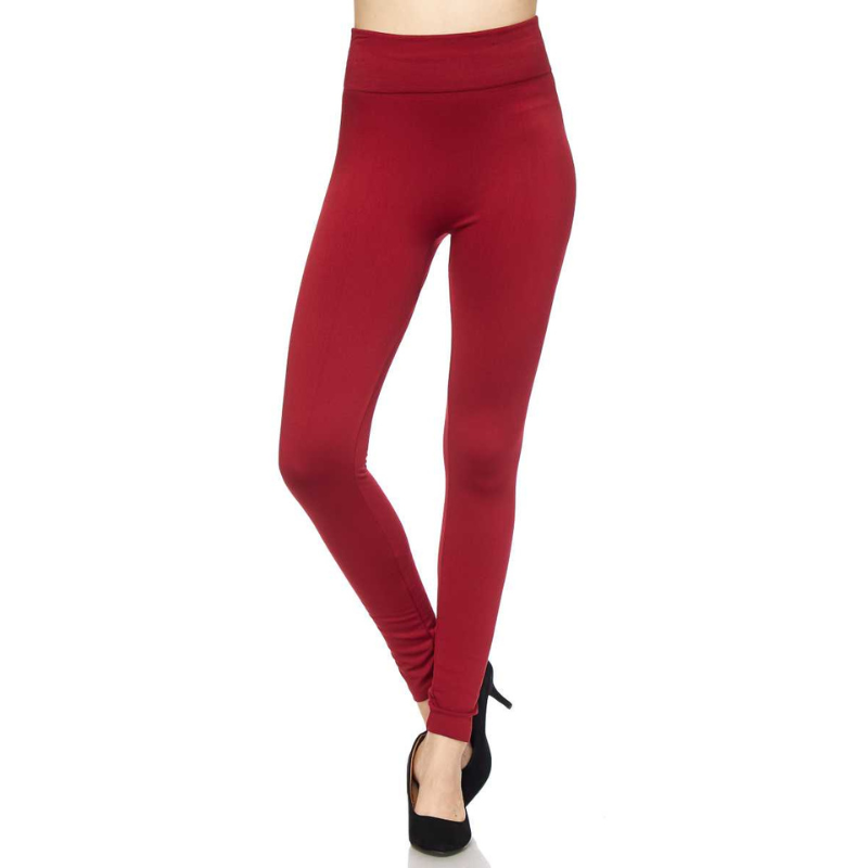 Burgundy Fleece Leggings
