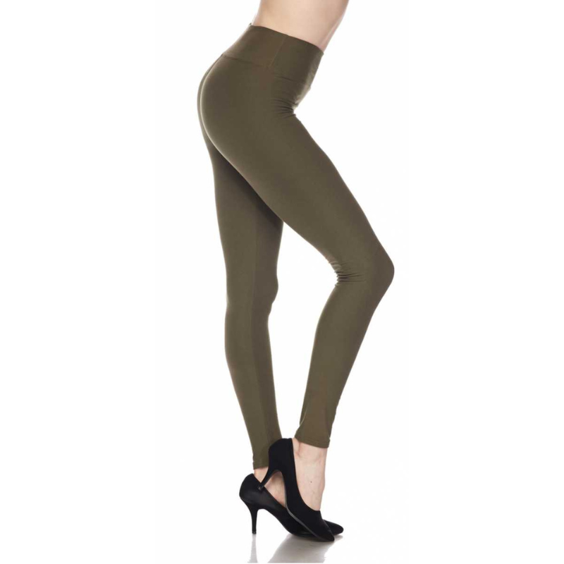 Olive Solid Leggings