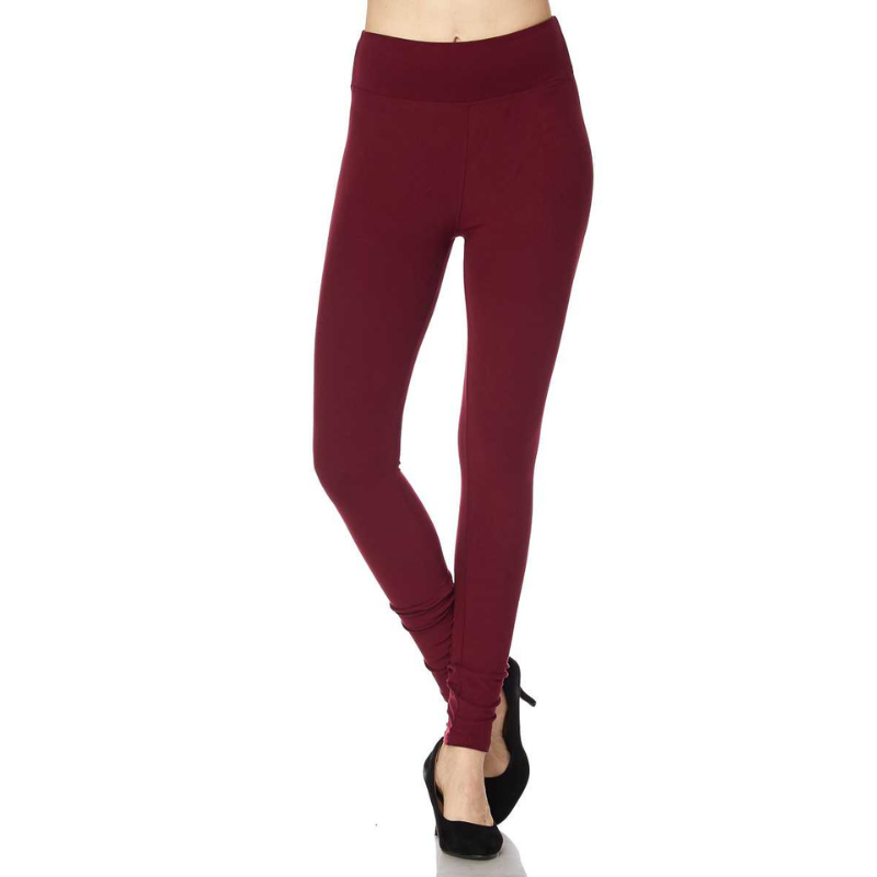 Burgundy Solid Leggings