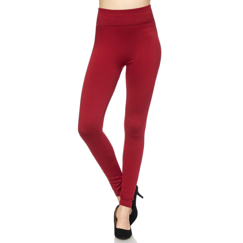 Burgundy  Fleece Leggings