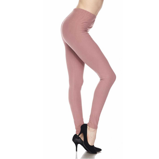 Mauve Solid Leggings