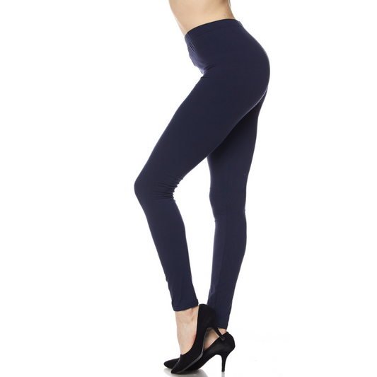 Navy Solid Leggings