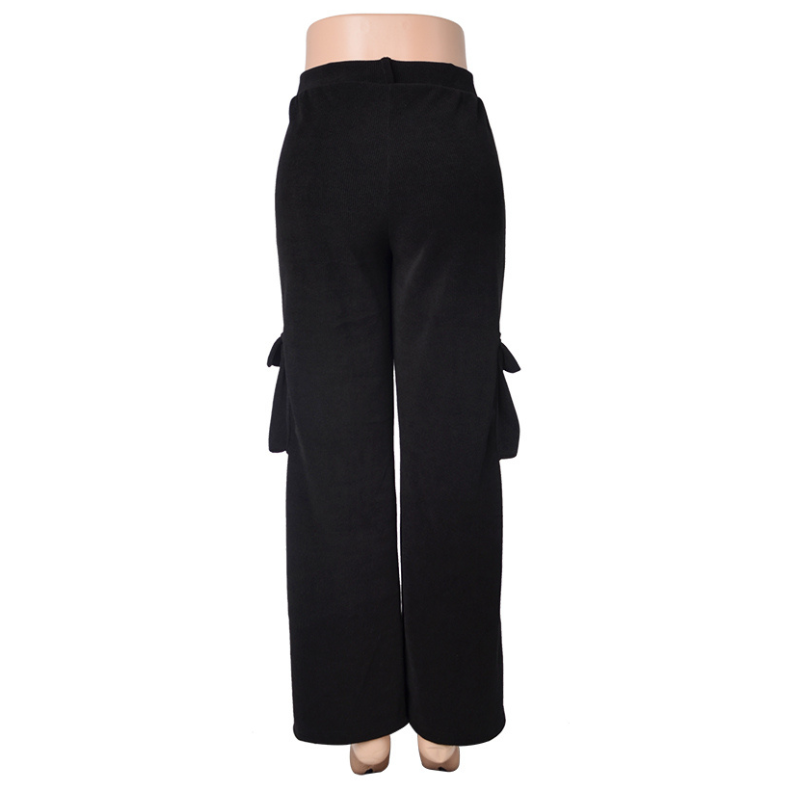 Black Velvet Cargo Pants