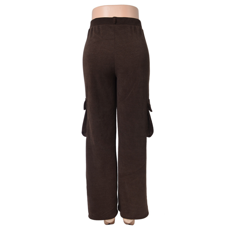 Coffee Velvet Cargo Pants